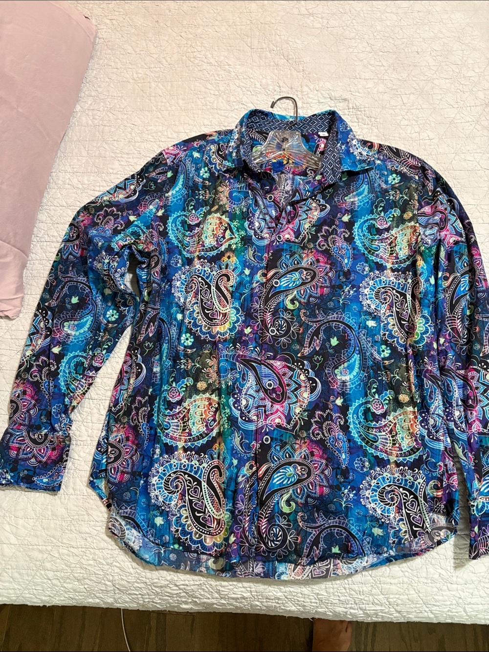 Robert Graham Multicolor Paisley Button-Down Shirt with Blue and Purple Hues